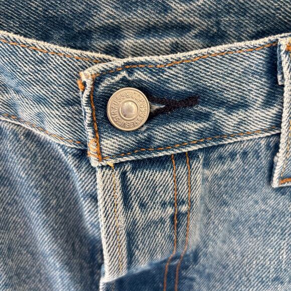 Levi's Premium Denim Button Fly Distressed High Rise Raw Hem Shorts Size 30 - Picture 3 of 12